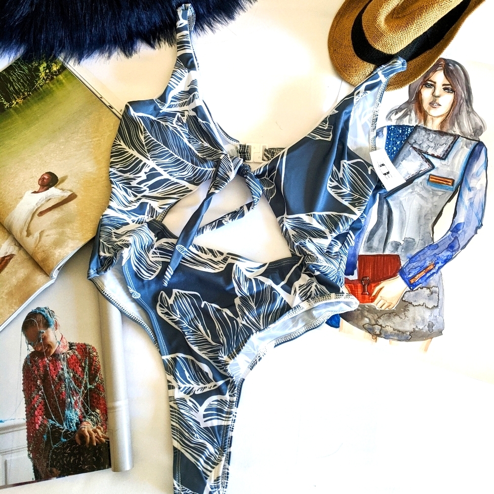 Jacuzzi Tie Dye Leaf Print One-piece Swimwear